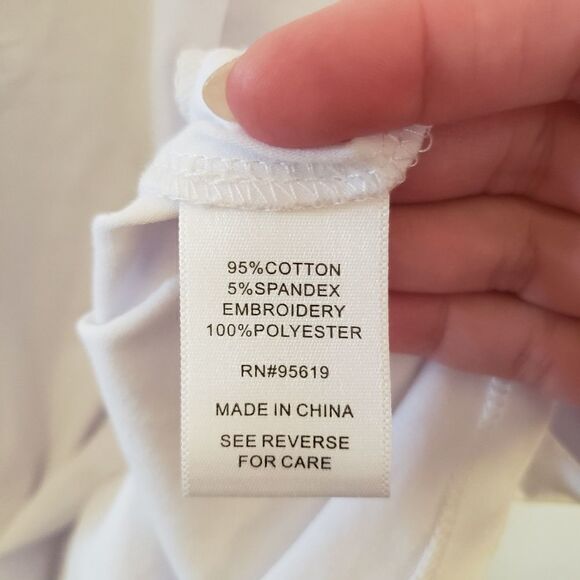 Single Thread Eyelet Embroidered Short Sleeve Top - Picture 5 of 7